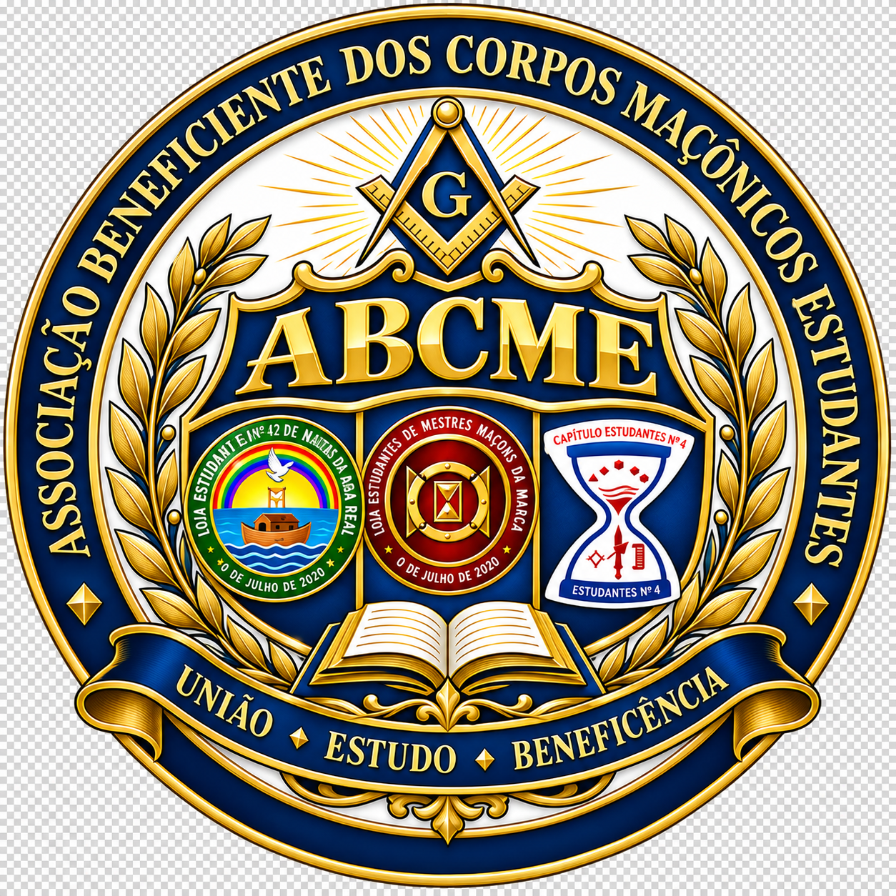 Brasão ABCME com as marcas dos três corpos